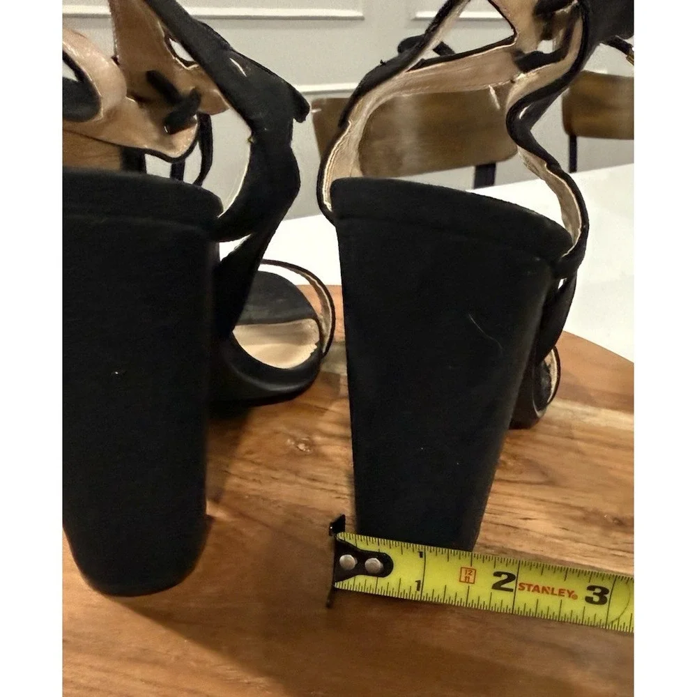 Charlotte Russe Jennie Black Suede Lace Up 4 inch Block Heels Size 7